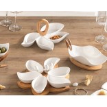 BRANDANI serveerimisnõude komplekt koos alusega "Spicchi di sole" 6 vnt., 28 x 27 cm | 2