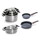 Terasest kastrulite komplekt koos kaantega WOLL "Concept Pro + Diamond Titan Best Induction”  | 1