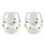 WD LIFESTYLE kahekordse seinaga klaas "Green spot", 2 tk., 325 ml  | 1