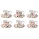 EASY LIFE portselanist espressotasside ja alustasside komplekt "Chant des Roses" 6 tk, 100 ml | 1