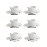 BRANDANI espresso tasside ja aluste komplekt "Burlesque" 6 vnt., 90 ml | 1