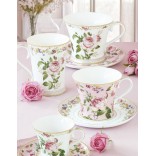 EASY LIFE portselanist kruus koos alusega "Chant des Roses", 200 ml  | 2