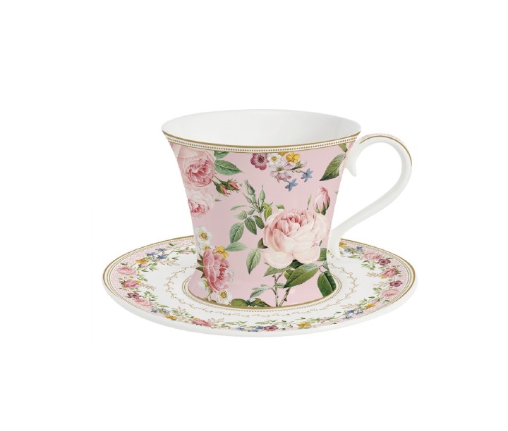 EASY LIFE portselanist kruus koos alusega "Chant des Roses", 200 ml  | 1