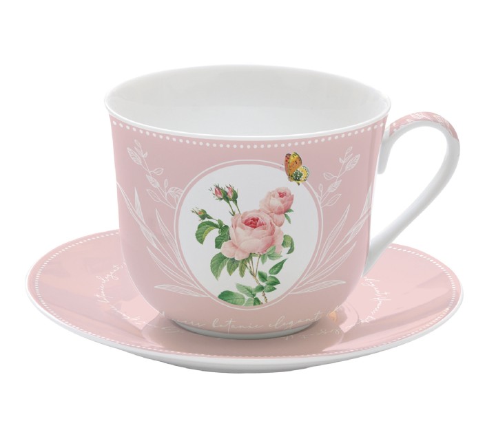 EASY LIFE portselanist kruus koos alusega "Royal Blossom", 400 ml  | 1