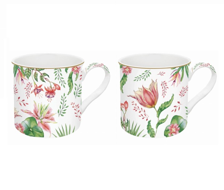 EASY LIFE portselanist kruuside komplekt "Botanic chic"  2 tk, 300 ml | 1
