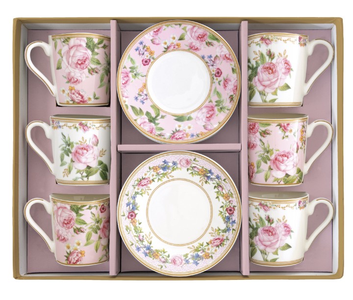 EASY LIFE portselanist espressotasside ja alustasside komplekt "Chant des Roses" 6 tk, 100 ml | 3