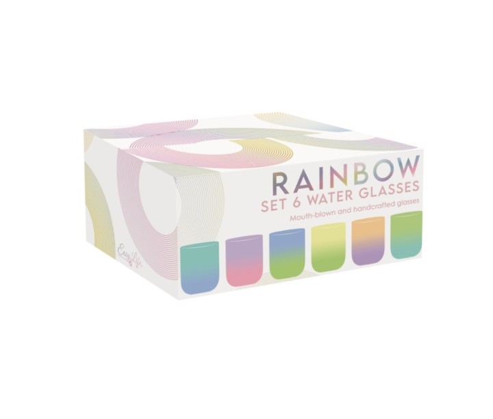 EASY LIFE klaasid "Rainbow", 6 vnt., 390 ml  | 2