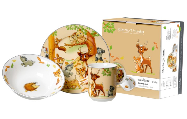 RITZENHOFF & BREKER portselanist lastenõude komplekt "Wald Tiere", 3 osa  | 5