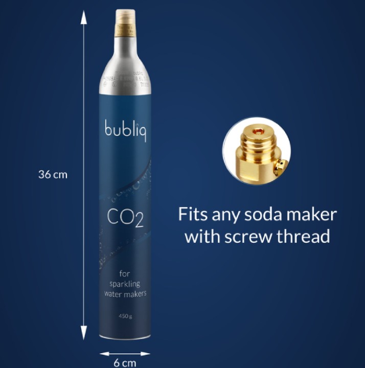 BUBLIQ CO₂ süsihappegaasi balloon, 450 g (täidetud)  | 2