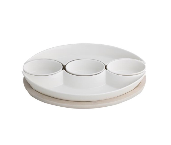 BRANDANI serveerimisnõude komplekt koos alusega "Treccia" 5 vnt., 31,5 x 20,5 x 4 cm | 1