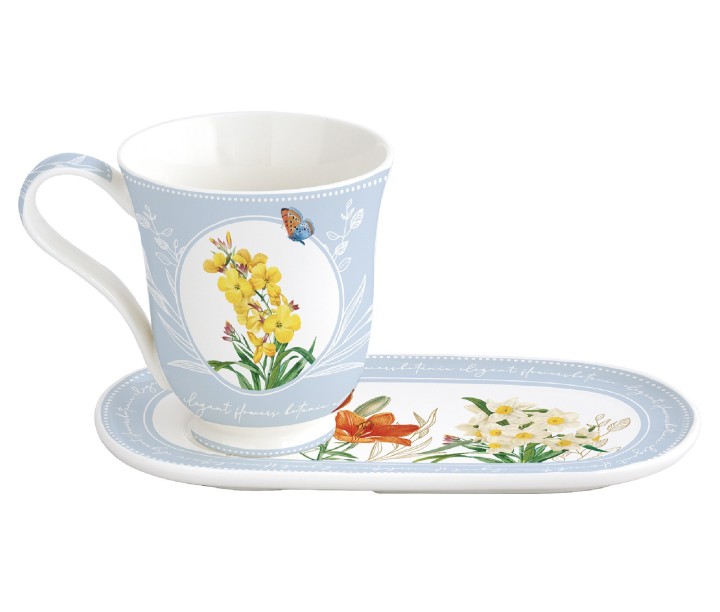 EASY LIFE portselanist kruus koos alusega "Royal Blossom", 350 ml  | 1