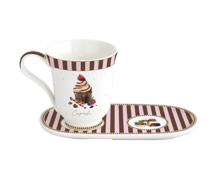 EASY LIFE portselanist kruus koos alusega "Sweet moments" 350 ml | 1