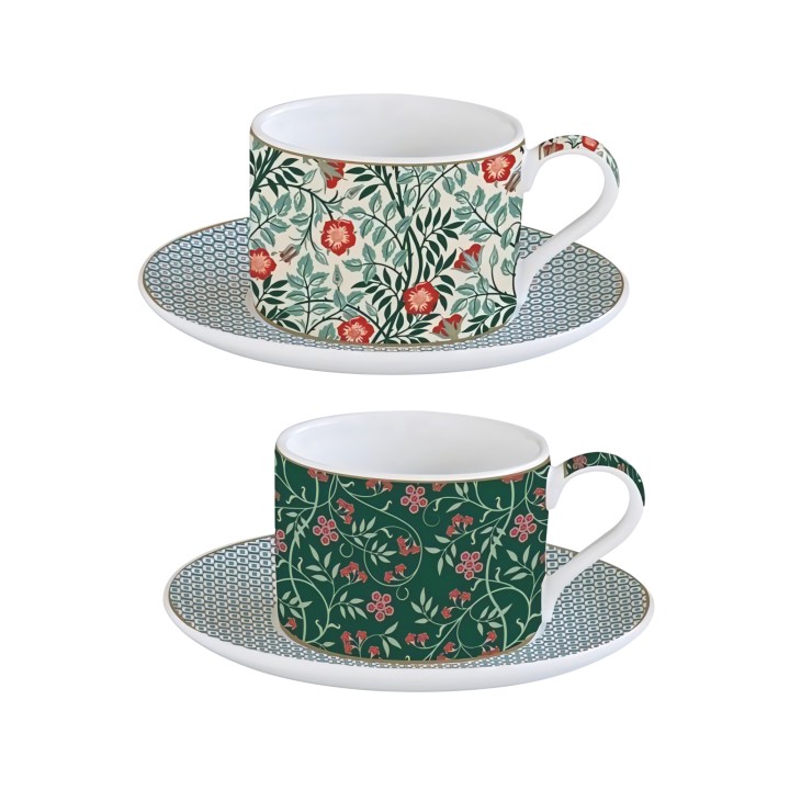 EASY LIFE portselanist tasside ja aluste komplekt "Floral fantasy", 2 tk., 240 ml  | 1