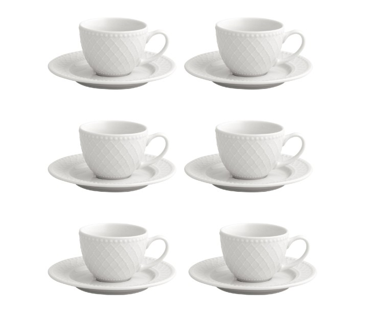 BRANDANI portselanist tasside ja aluste komplekt "Burlesque" 6 tk., 50 ml | 1